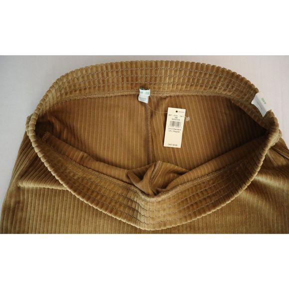 Aerie Women’s Sz Large Gold High Rise Ribbed Taille Haute Bell Bottom Pants - Picture 3 of 14